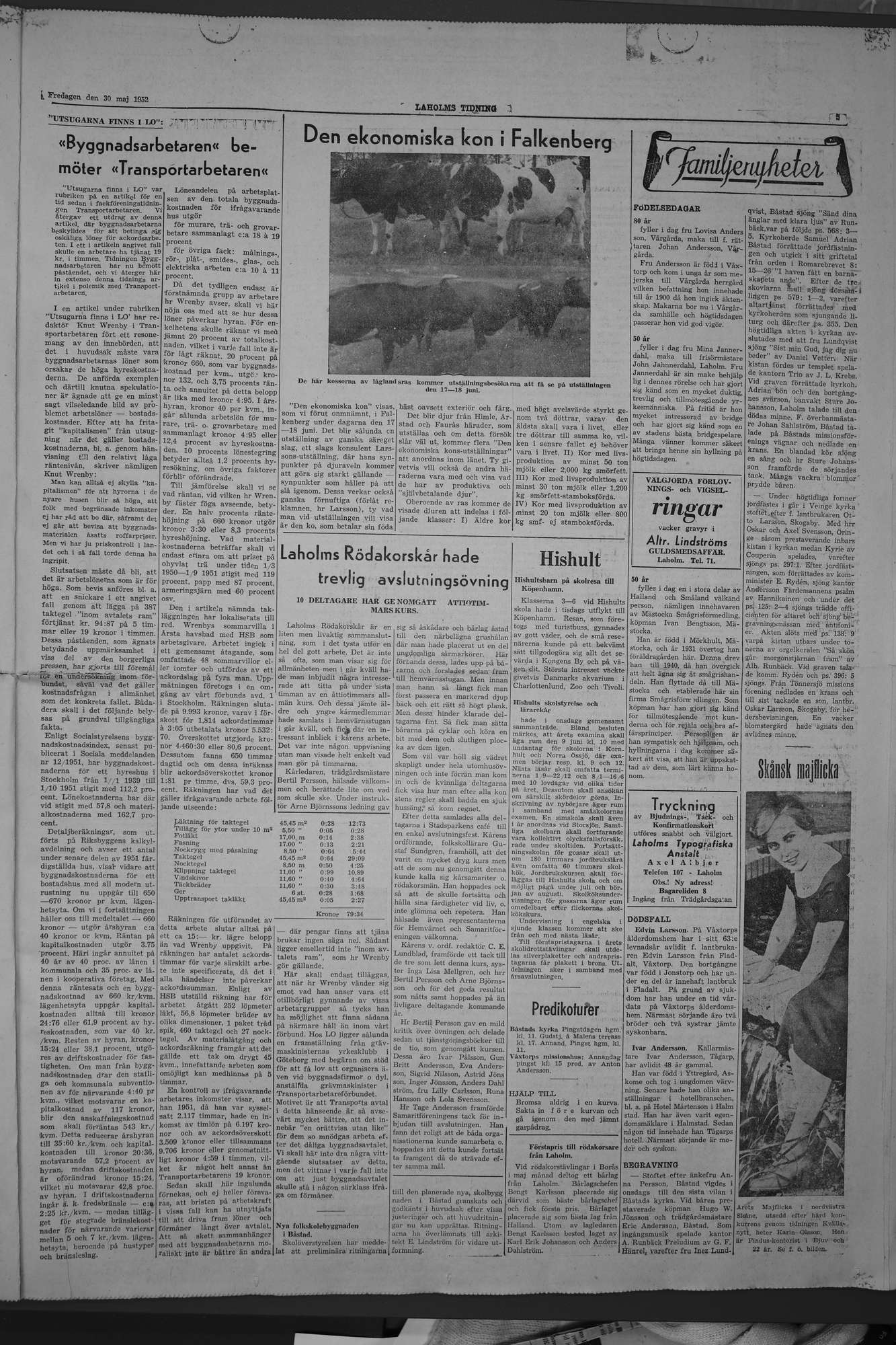 Laholms Tidning Fredag 30 maj 1952, sida 5