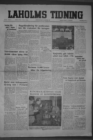 Förstasidan, Torsdag 30 oktober 1952