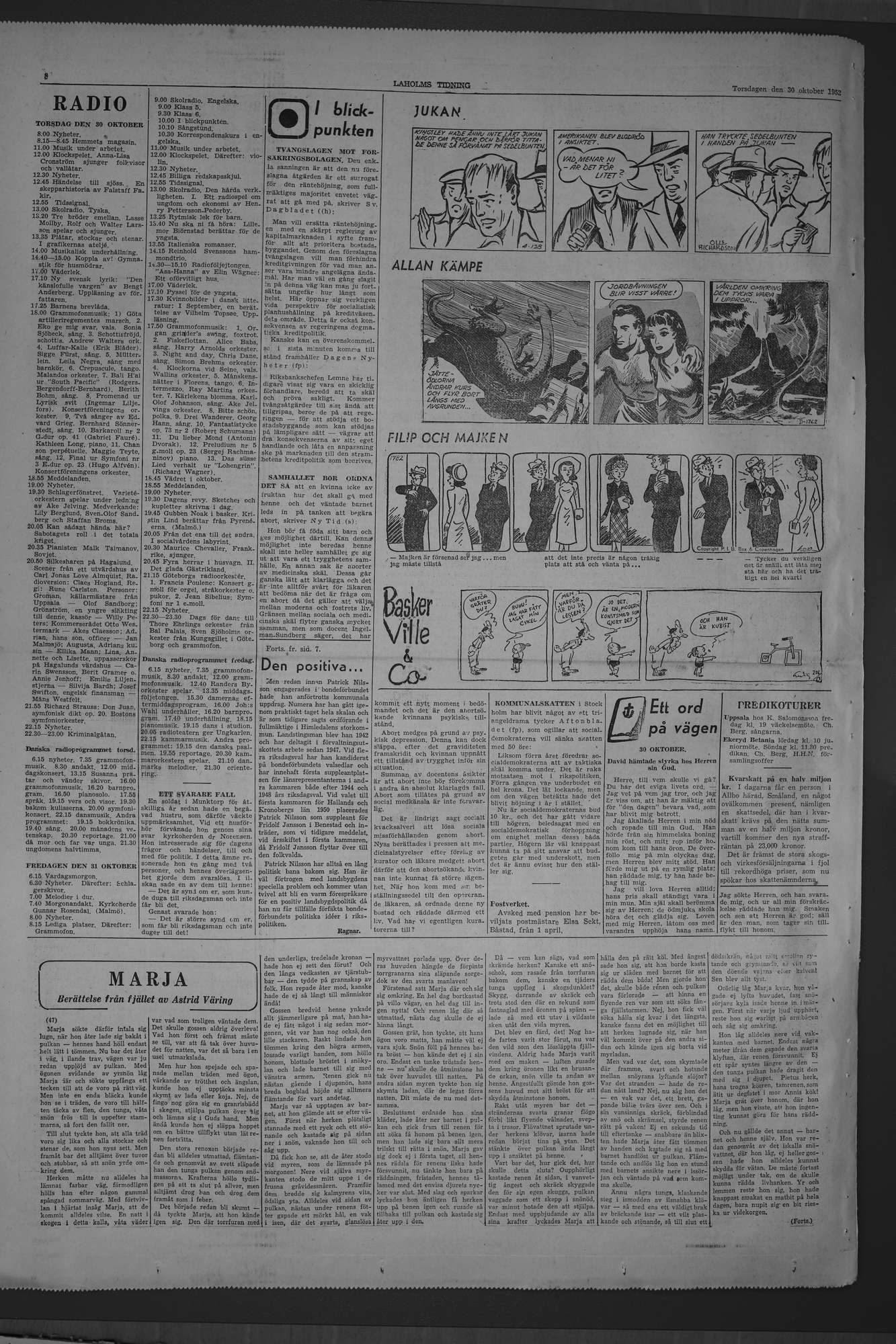 Laholms Tidning Torsdag 30 oktober 1952, sida 8