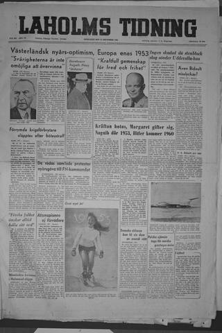 Förstasidan, Onsdag 31 december 1952