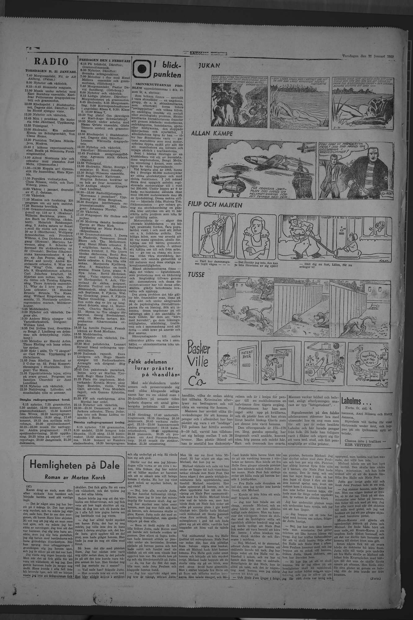 Laholms Tidning Torsdag 31 januari 1952, sida 6