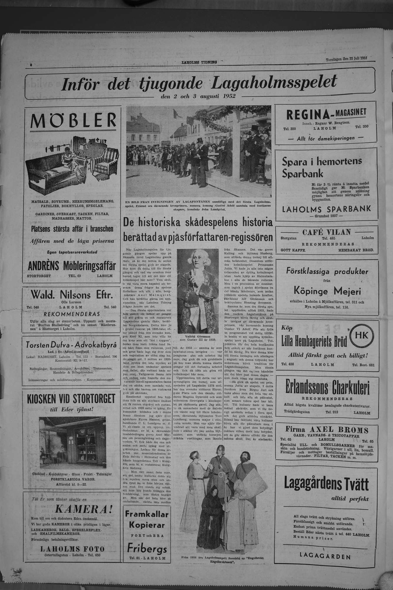 Laholms Tidning Torsdag 31 juli 1952, sida 4