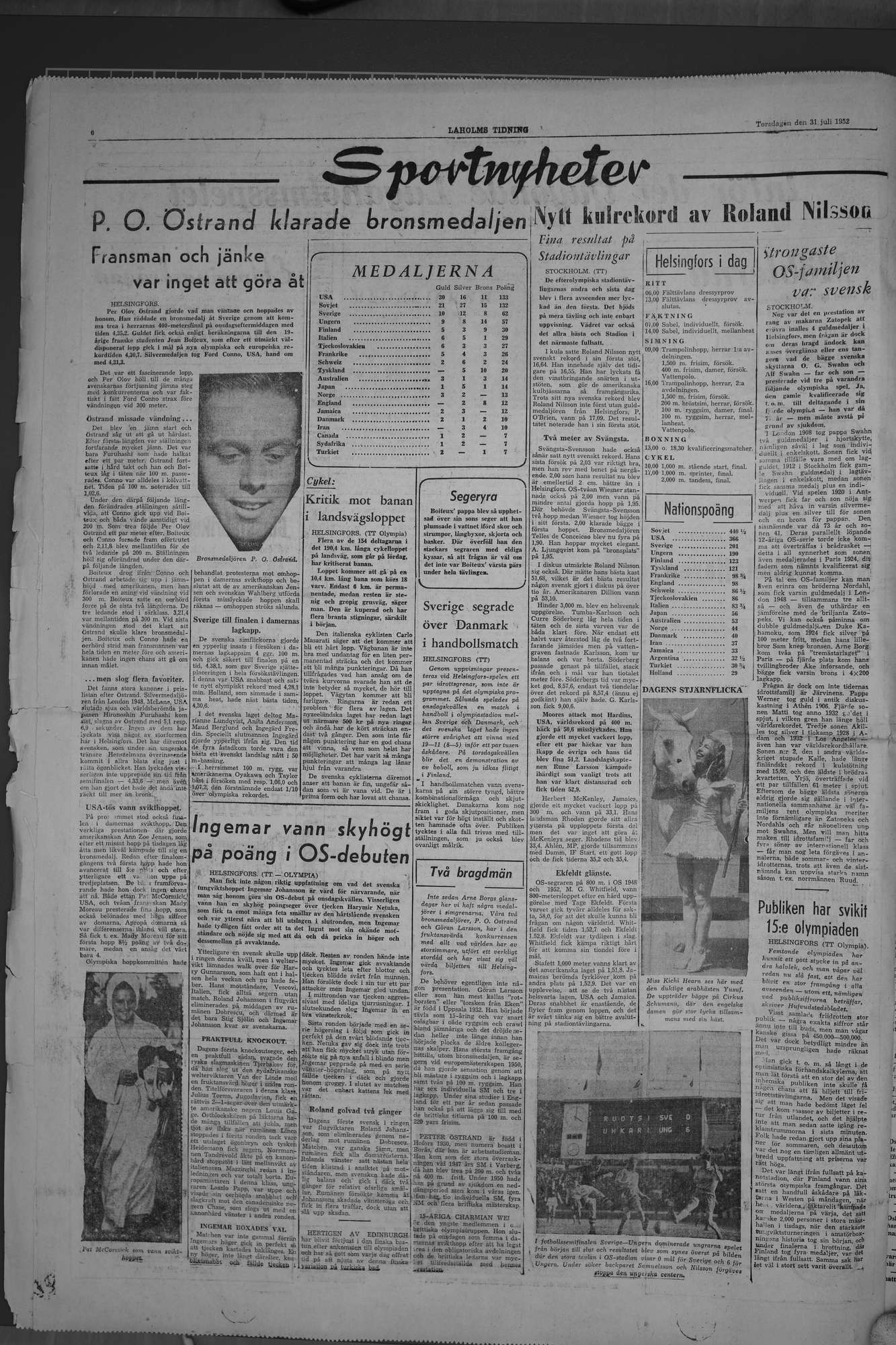 Laholms Tidning Torsdag 31 juli 1952, sida 6