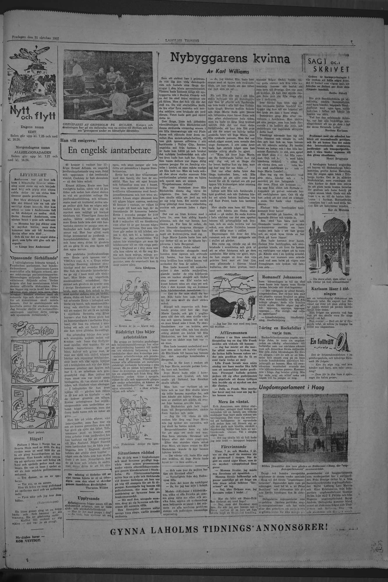 Laholms Tidning Fredag 31 oktober 1952, sida 7