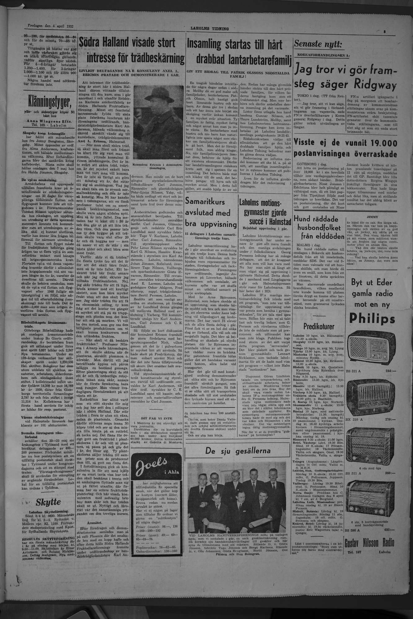 Laholms Tidning Fredag 4 april 1952, sida 3