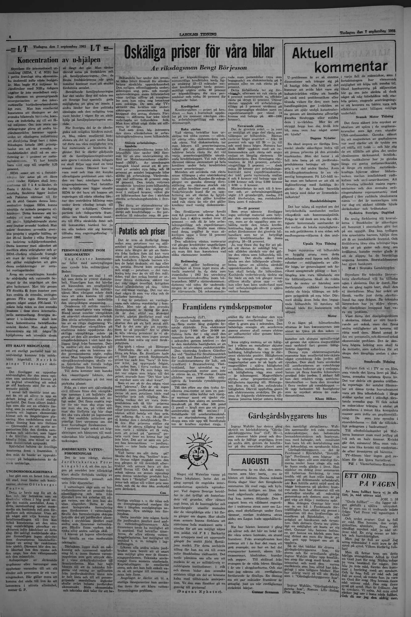 Laholms Tidning Tisdag 7 september 1965, sida 4