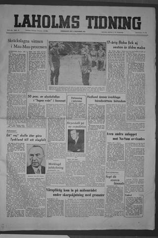 Förstasidan, Torsdag 4 december 1952