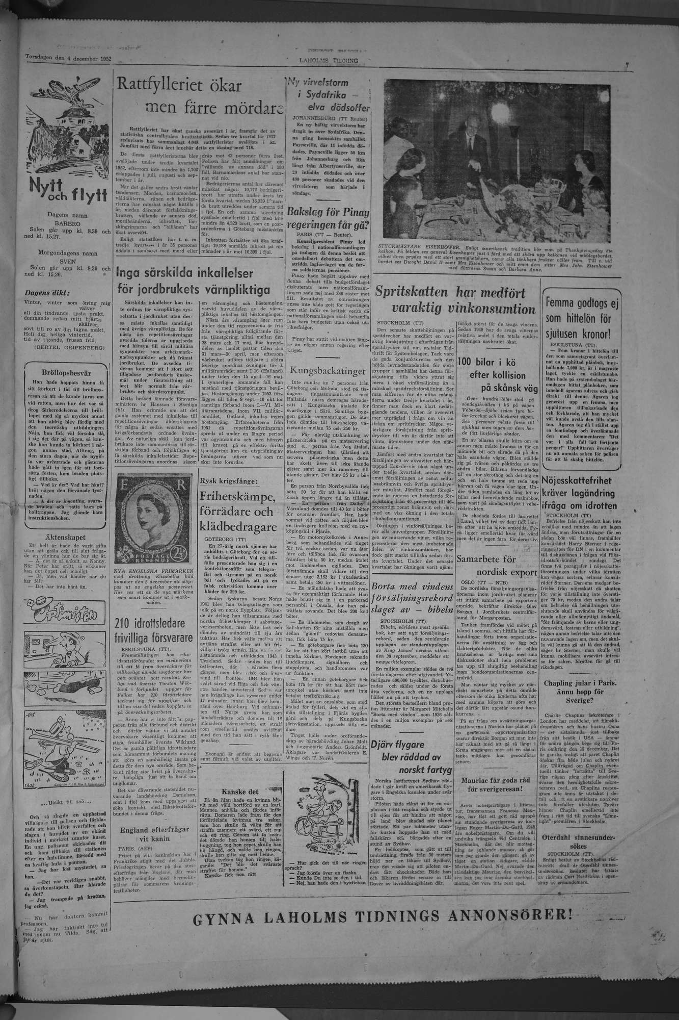 Laholms Tidning Torsdag 4 december 1952, sida 7