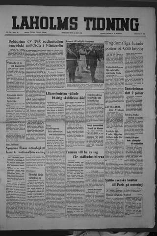 Förstasidan, Onsdag 4 juni 1952