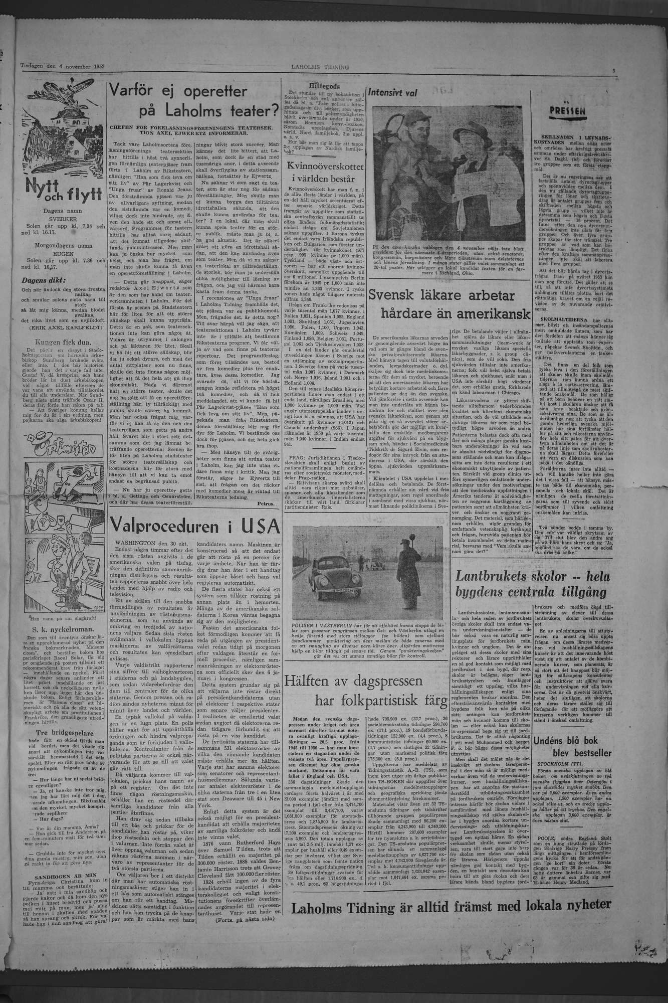 Laholms Tidning Tisdag 4 november 1952, sida 5