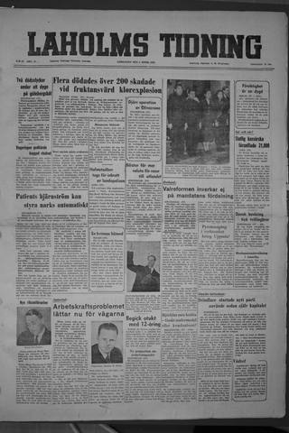 Förstasidan, Lördag 5 april 1952
