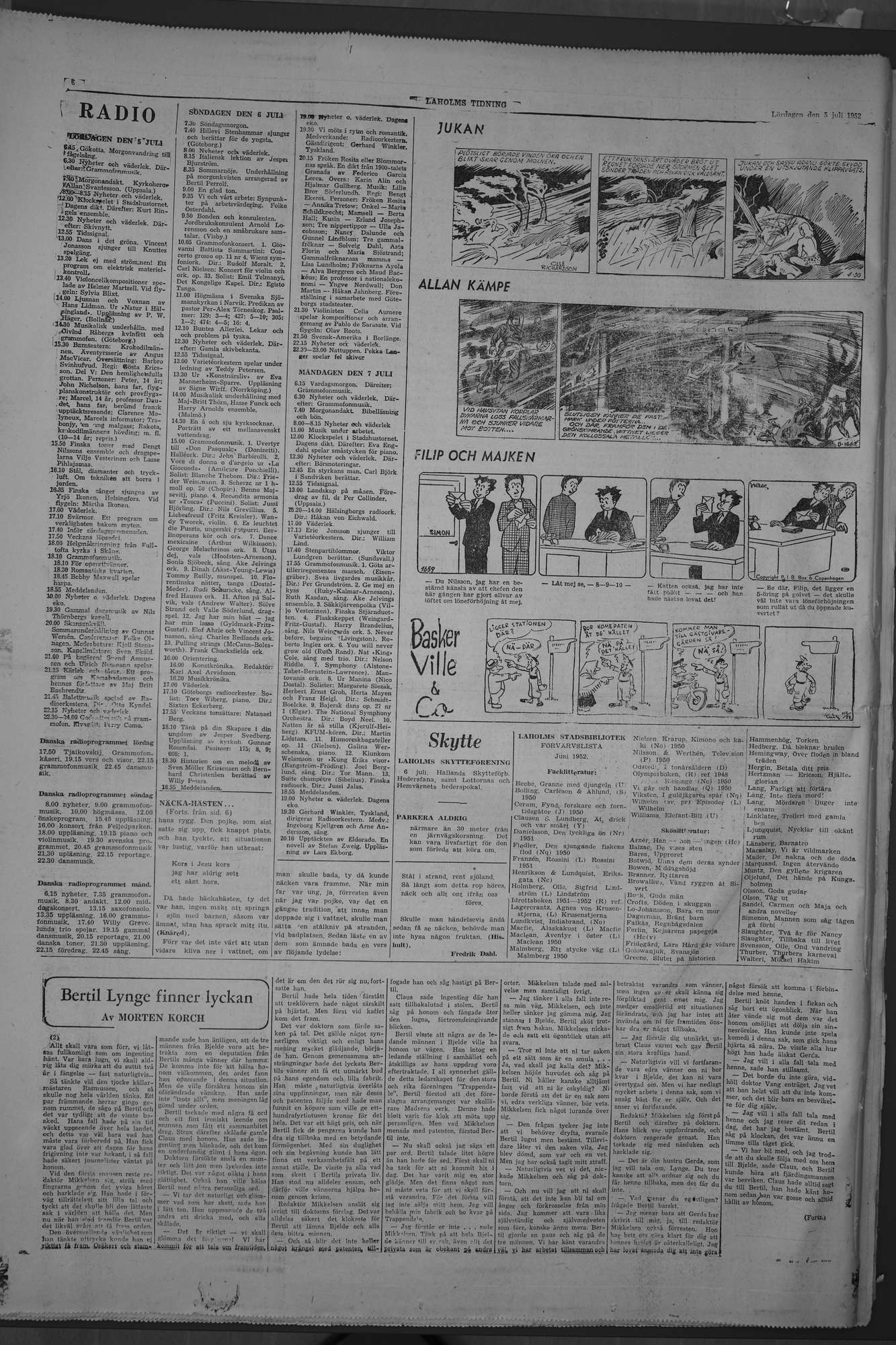 Laholms Tidning Lördag 5 juli 1952, sida 8