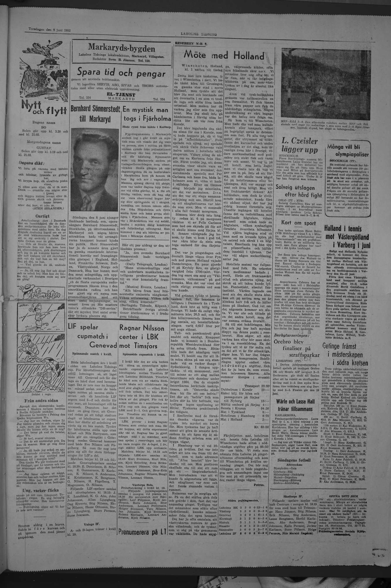Laholms Tidning Torsdag 5 juni 1952, sida 5