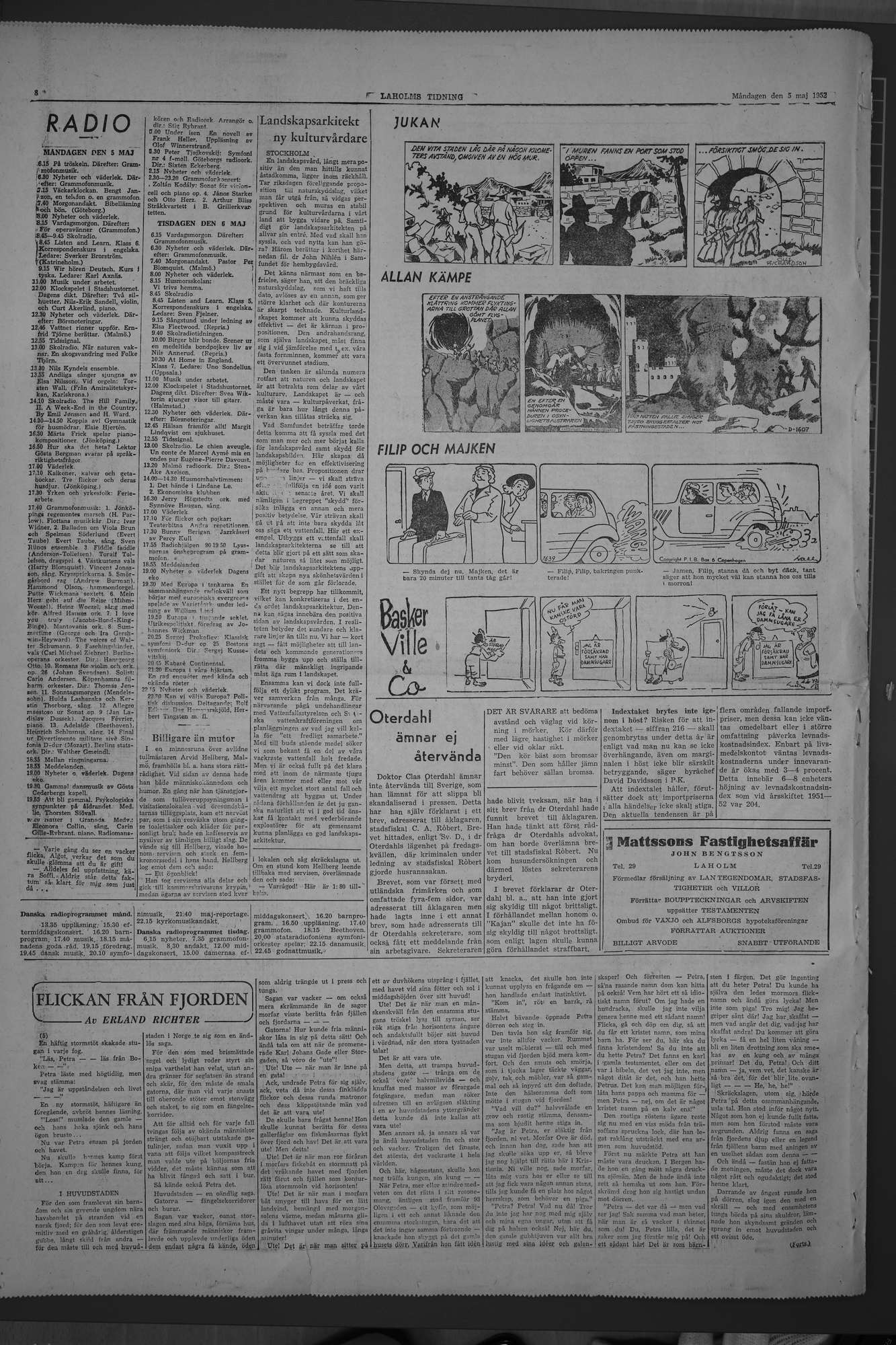 Laholms Tidning Måndag 5 maj 1952, sida 6