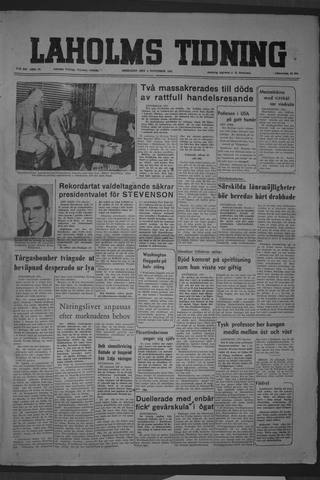 Förstasidan, Onsdag 5 november 1952