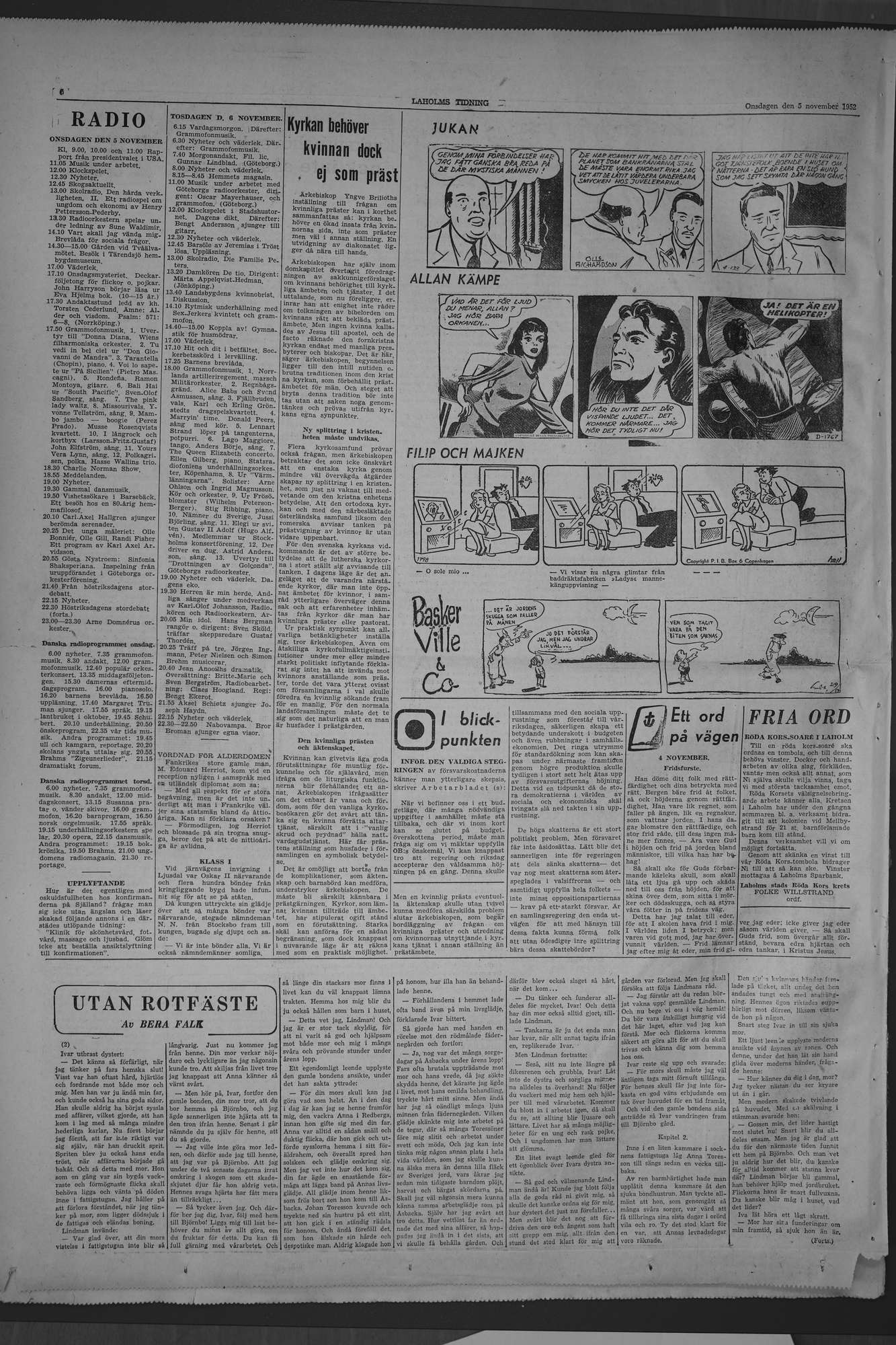 Laholms Tidning Onsdag 5 november 1952, sida 6