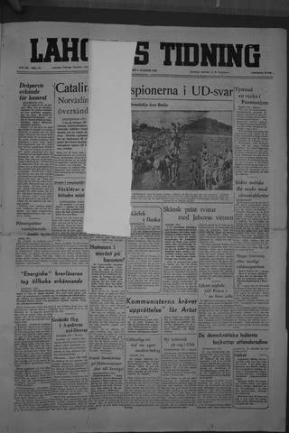 Förstasidan, Onsdag 6 augusti 1952
