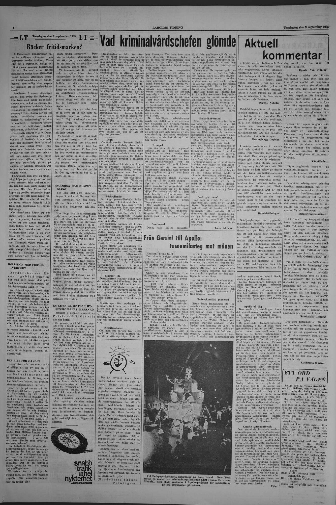 Laholms Tidning Torsdag 9 september 1965, sida 4