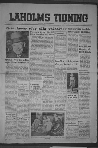 Förstasidan, Torsdag 6 november 1952