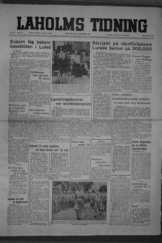 Förstasidan, Lördag 6 september 1952