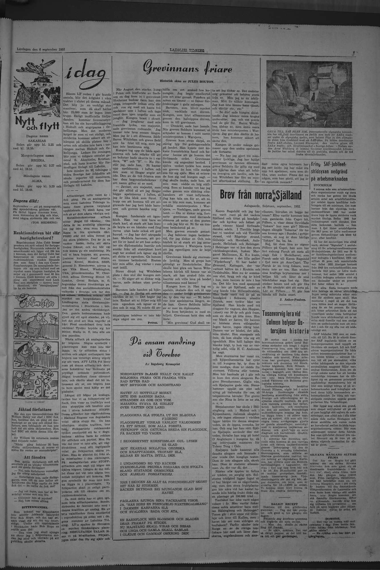 Laholms Tidning Lördag 6 september 1952, sida 7