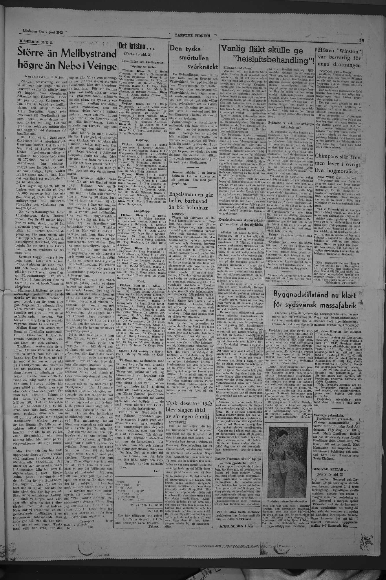 Laholms Tidning Lördag 7 juni 1952, sida 5