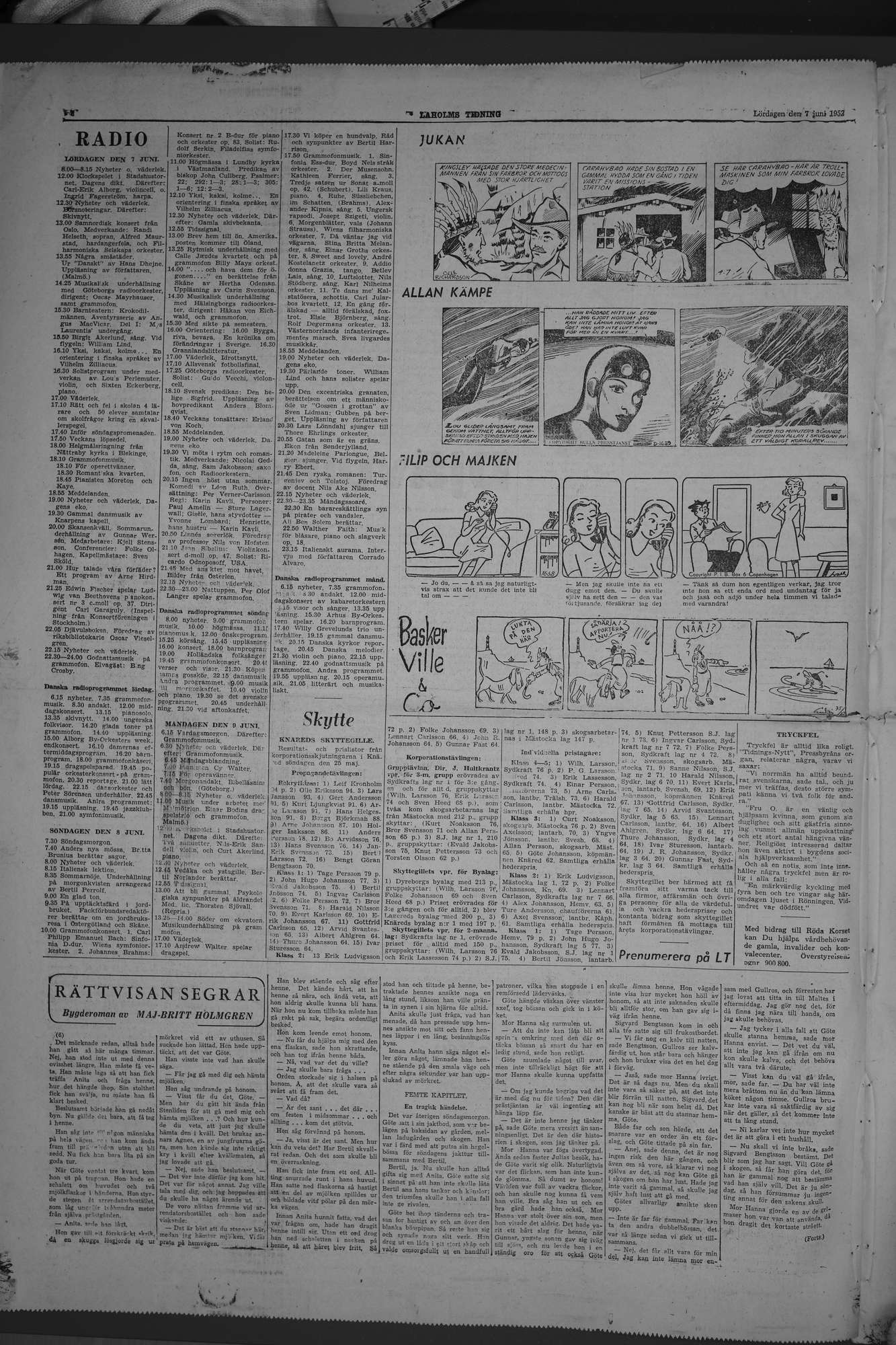 Laholms Tidning Lördag 7 juni 1952, sida 8