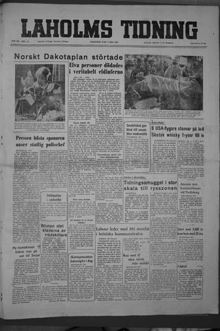 Förstasidan, Onsdag 7 maj 1952
