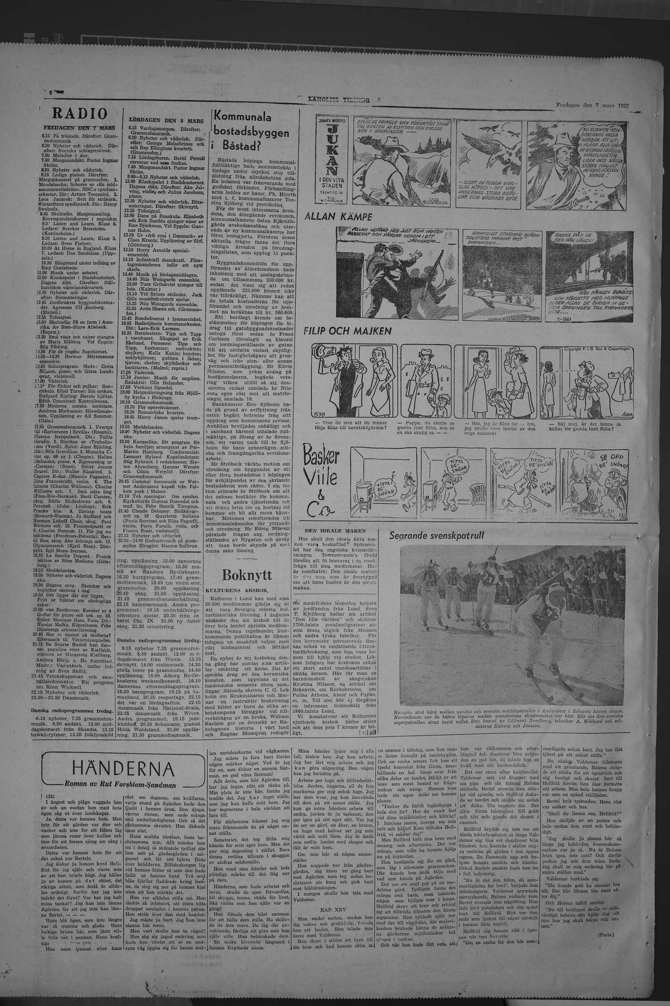 Laholms Tidning Fredag 7 mars 1952, sida 6