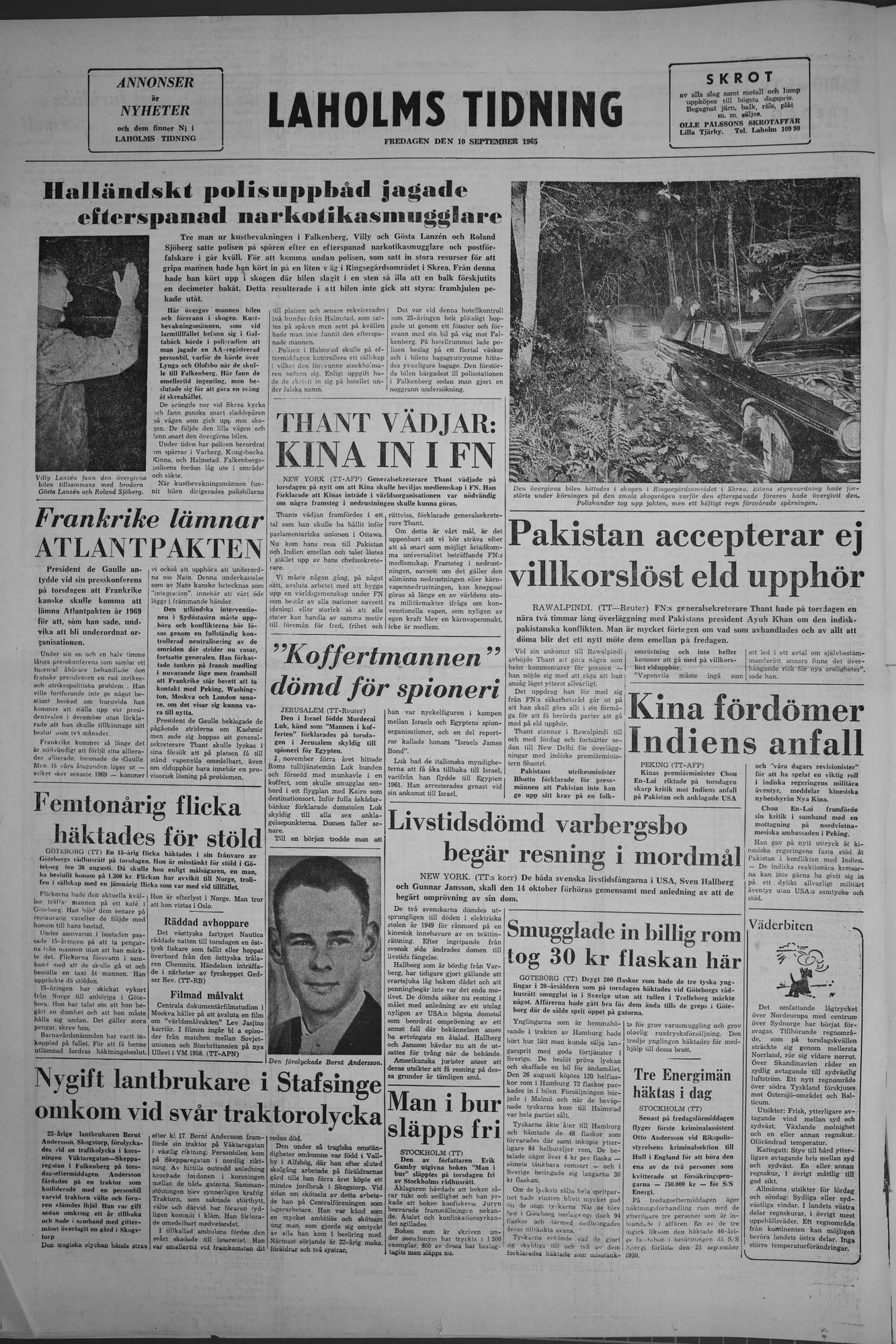 Laholms Tidning Fredag 10 september 1965, sida 8