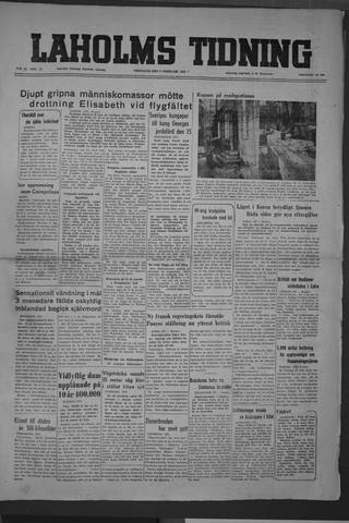 Förstasidan, Fredag 8 februari 1952