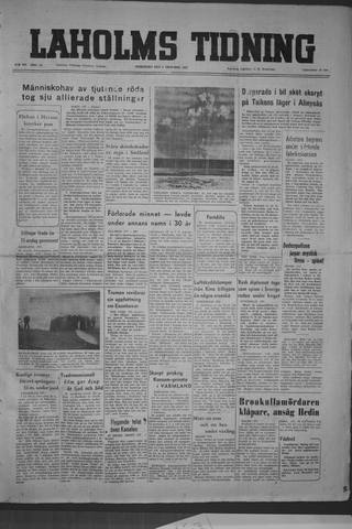 Förstasidan, Onsdag 8 oktober 1952