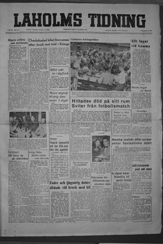 Förstasidan, Lördag 9 augusti 1952