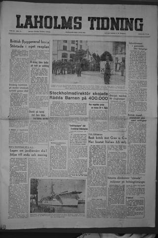 Förstasidan, Måndag 9 juni 1952