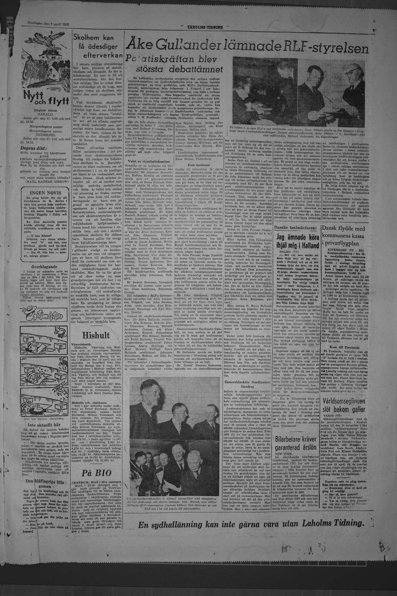Laholms Tidning Onsdag 1 april 1953, sida 5