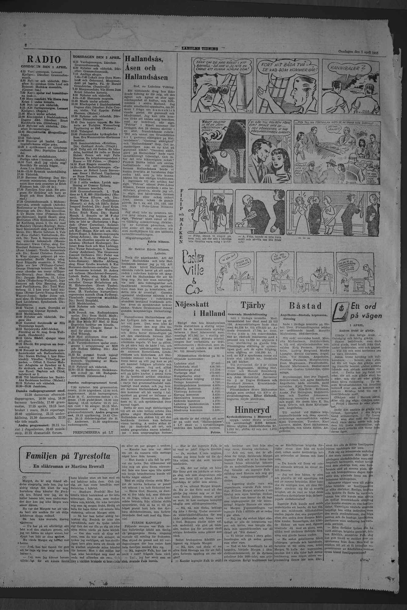 Laholms Tidning Onsdag 1 april 1953, sida 6