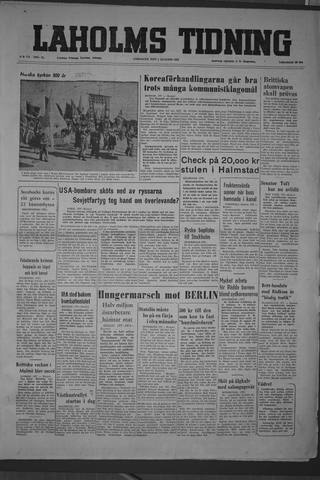 Förstasidan, Lördag 1 augusti 1953