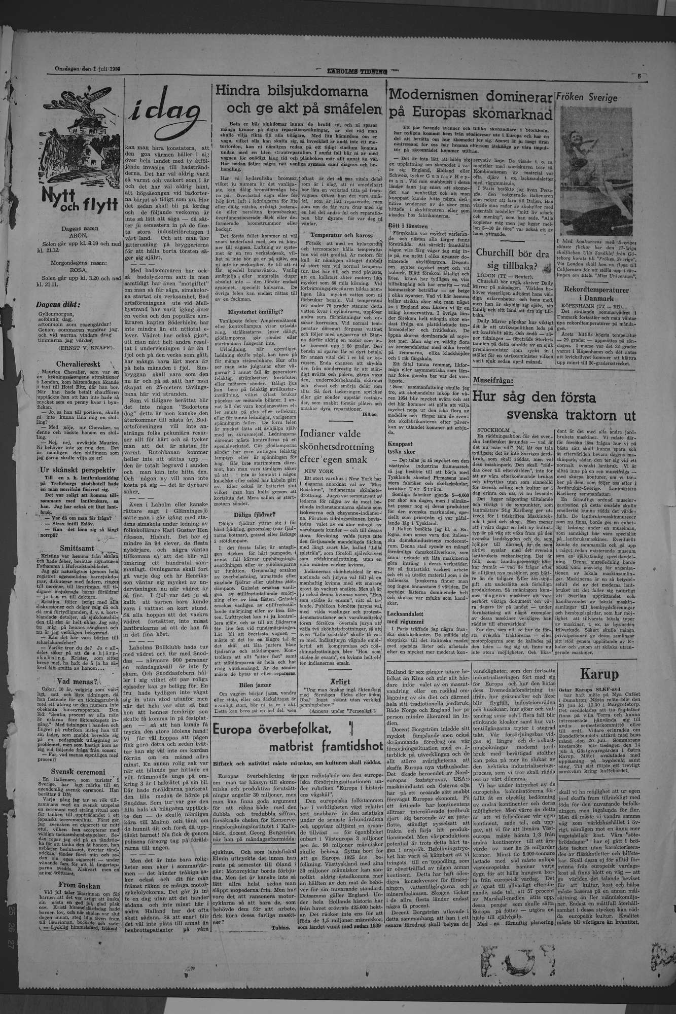 Laholms Tidning Onsdag 1 juli 1953, sida 5