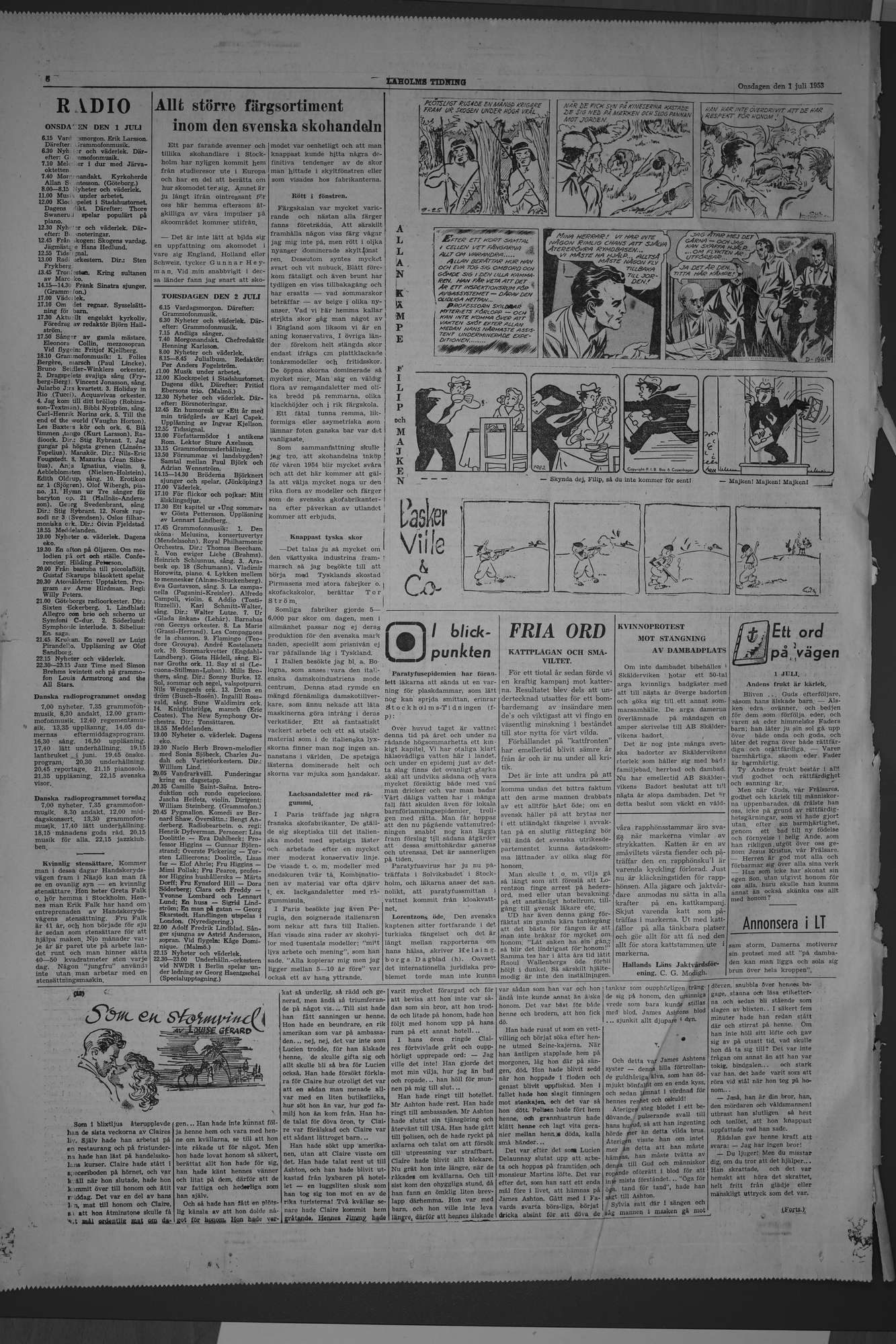 Laholms Tidning Onsdag 1 juli 1953, sida 6