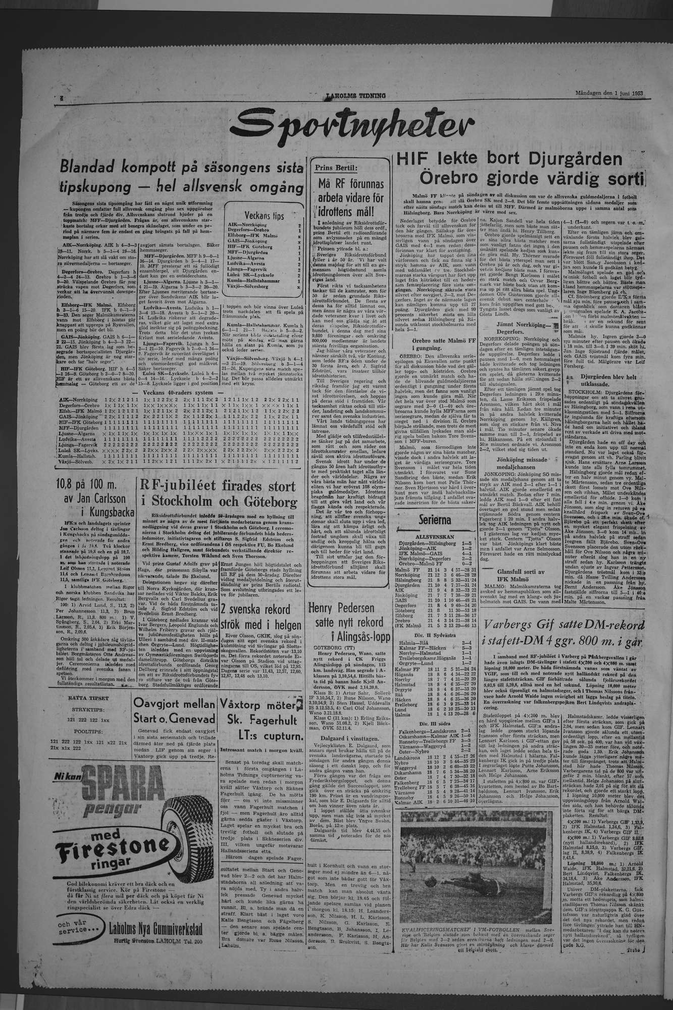 Laholms Tidning Måndag 1 juni 1953, sida 4