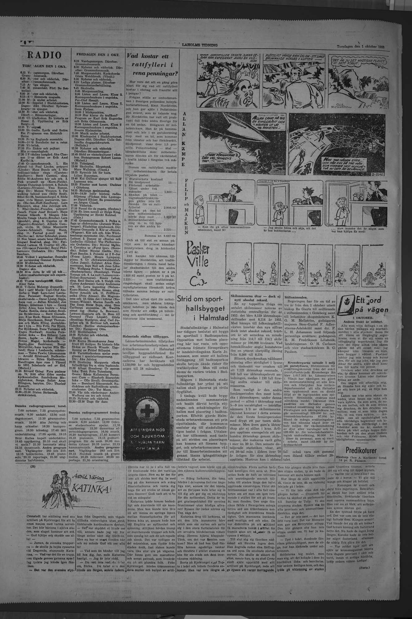 Laholms Tidning Torsdag 1 oktober 1953, sida 8