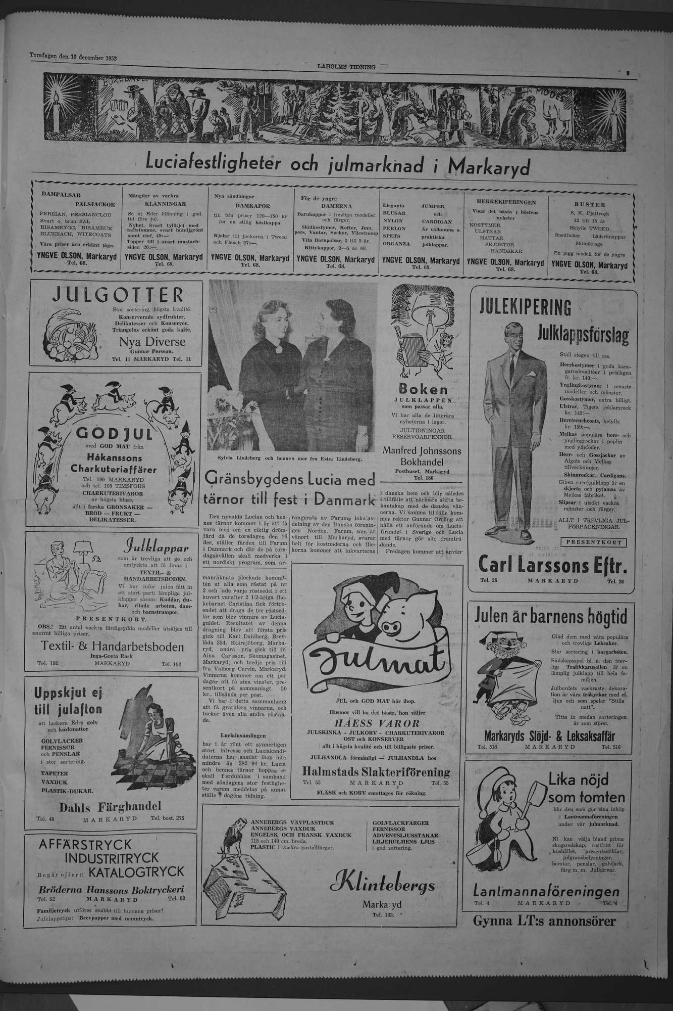 Laholms Tidning Torsdag 10 december 1953, sida 5