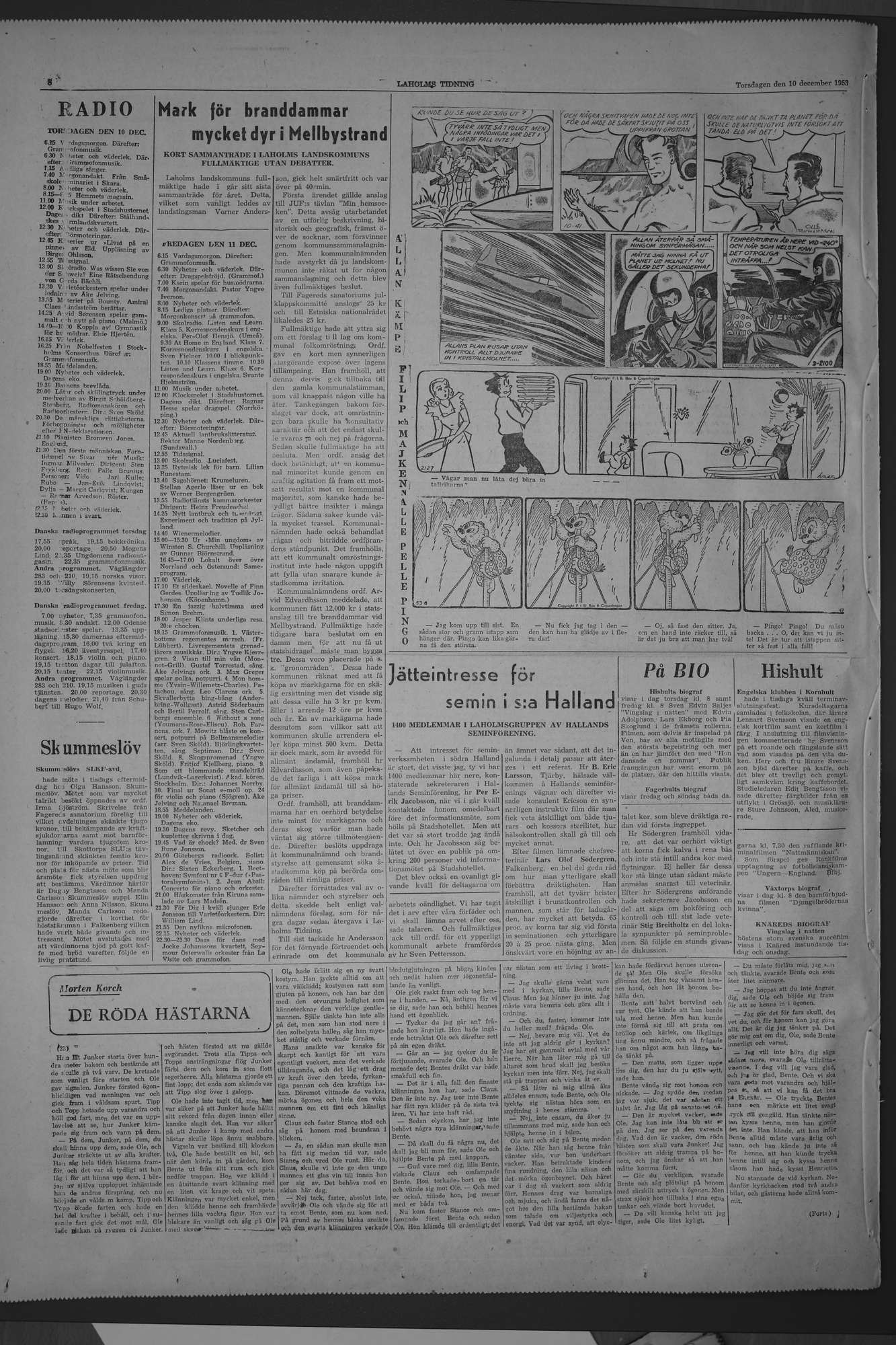 Laholms Tidning Torsdag 10 december 1953, sida 8