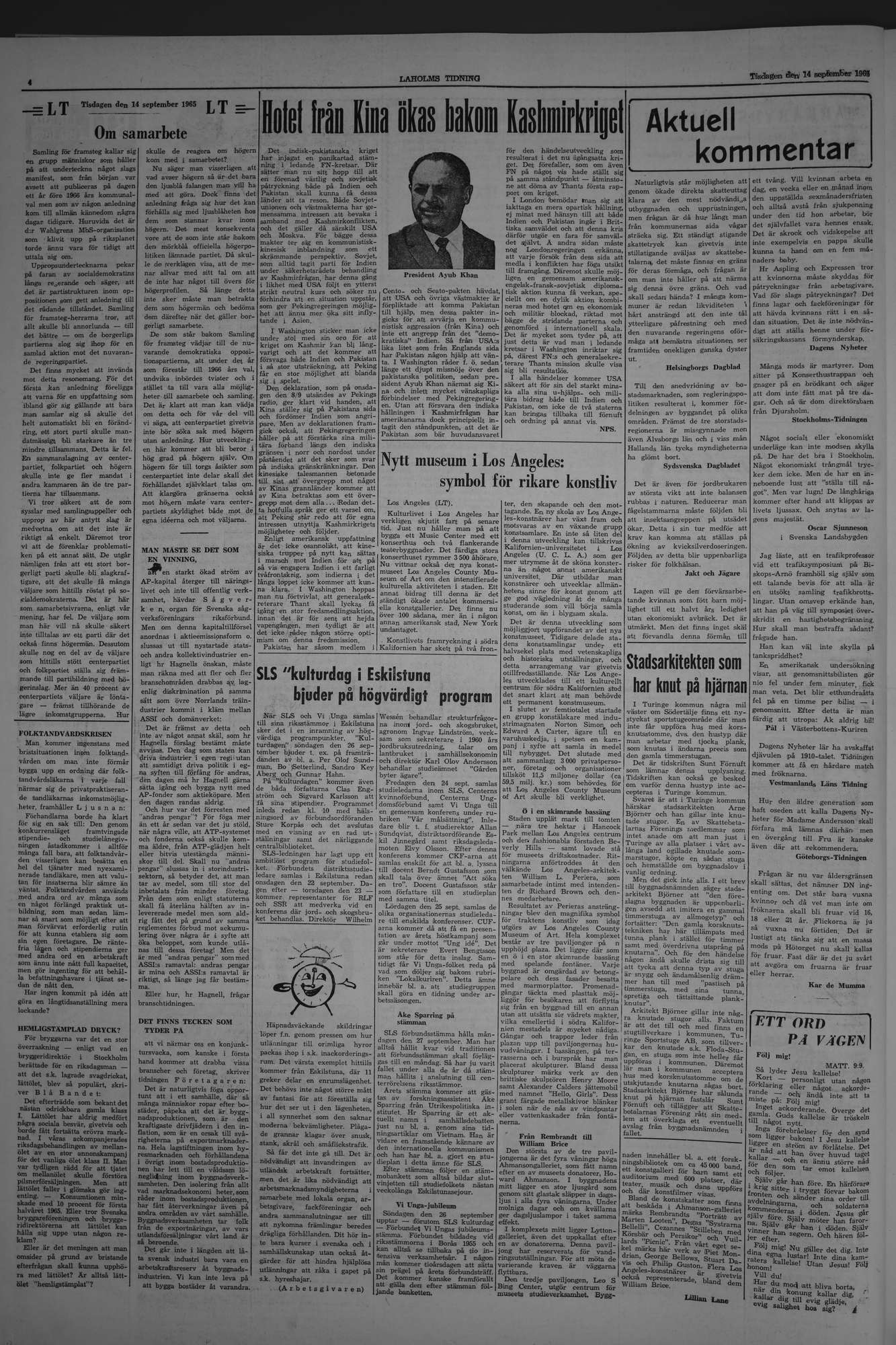 Laholms Tidning Lördag 14 augusti 1965, sida 4
