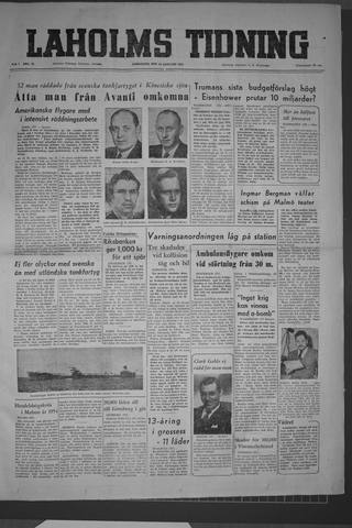 Förstasidan, Lördag 10 januari 1953