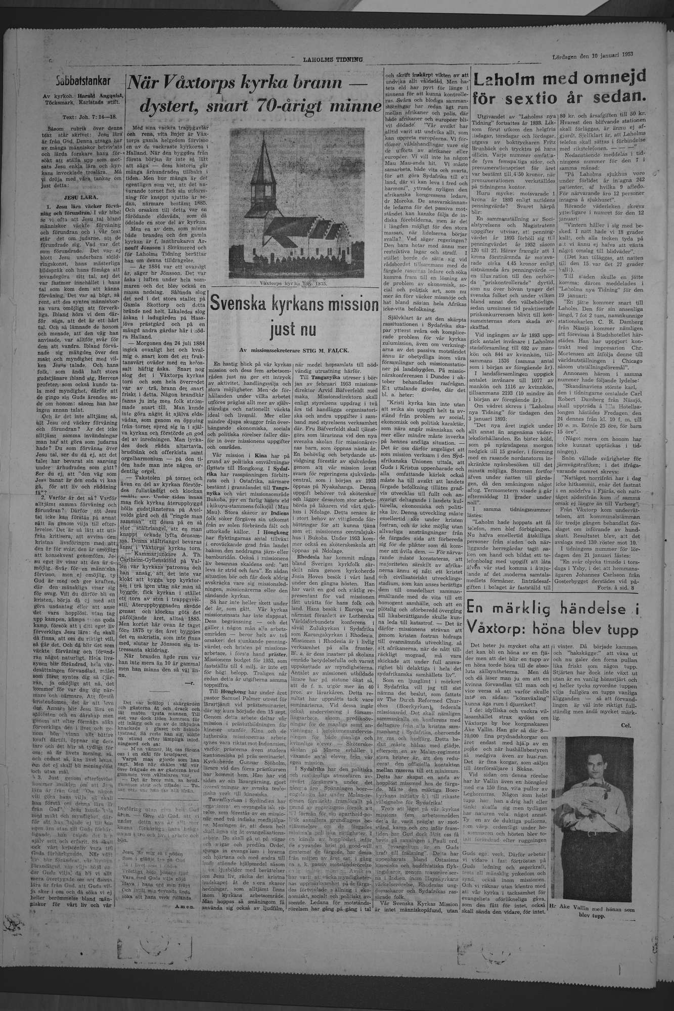 Laholms Tidning Lördag 10 januari 1953, sida 6