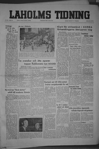 Förstasidan, Fredag 10 juli 1953