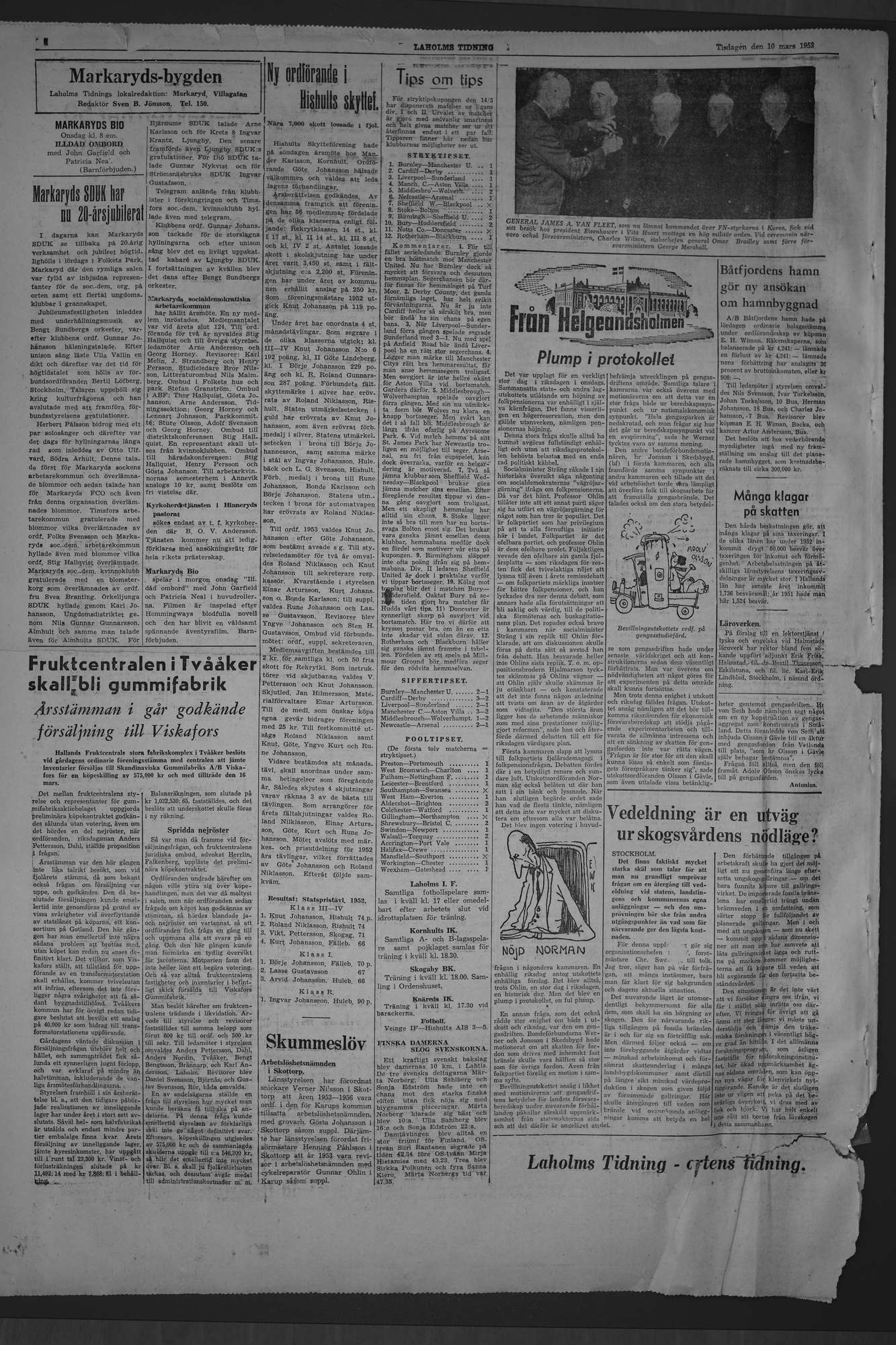 Laholms Tidning Tisdag 10 mars 1953, sida 4