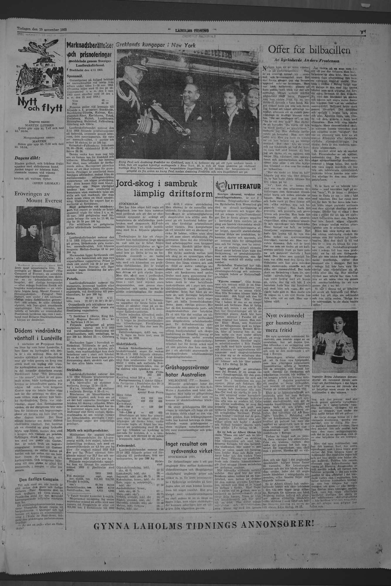 Laholms Tidning Tisdag 10 november 1953, sida 5