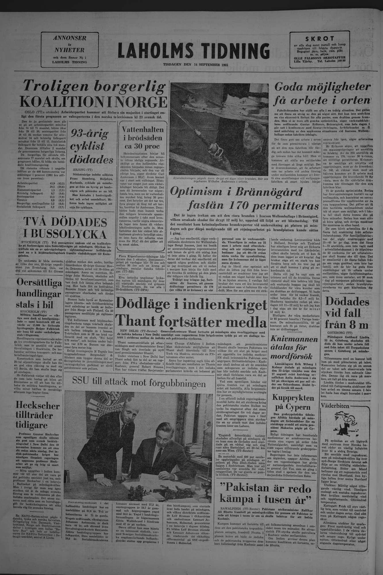 Laholms Tidning Lördag 14 augusti 1965, sida 8